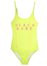 Load image into Gallery viewer, Beach Babe Neon Yellow Swimsuit
